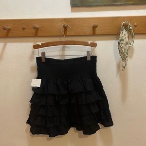 Black ruffle skirt